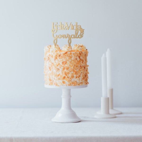 cake topper bautizo feliz vida