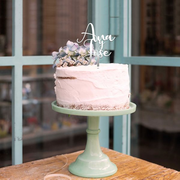 Cake Topper Bodas Caligrafía Clasica