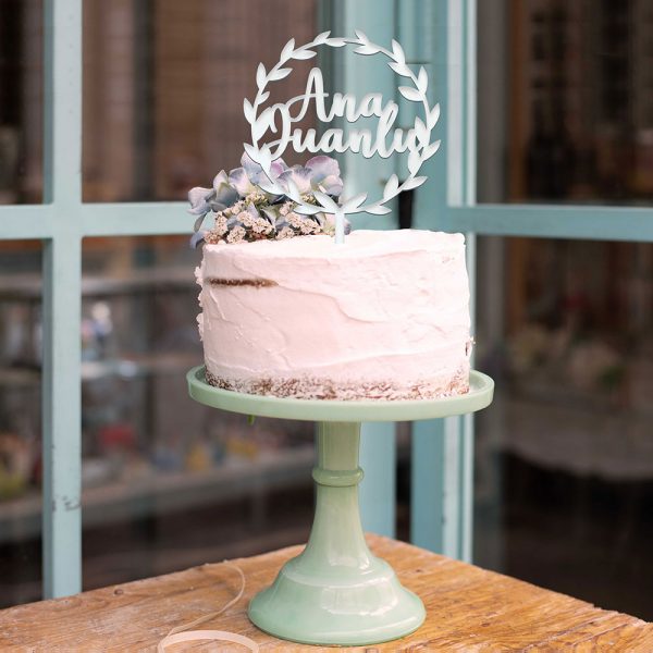 Cake Topper Bodas corona de hojas