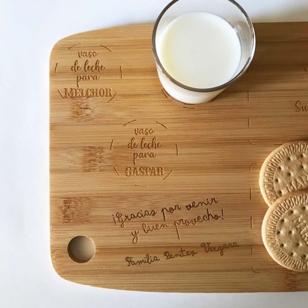 bandeja personalizada reyes magos madera grabada