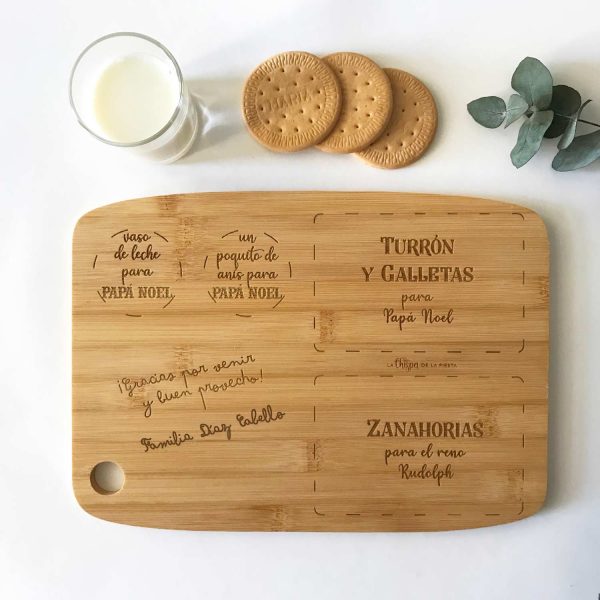 bandeja personalizada papa noel madera grabada