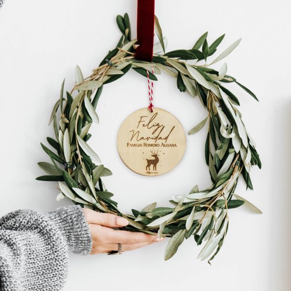 bola navidad corona personalizada familia apellidos