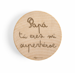 abridor de madera imán papá mi superhéroe